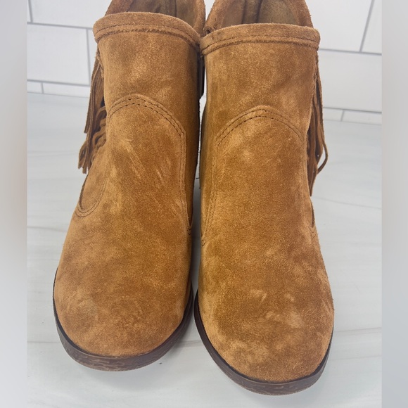 MINNETONKA BROWN SUEDE FRINGE BOOTIES SIZE 7.5 - Picture 10 of 11